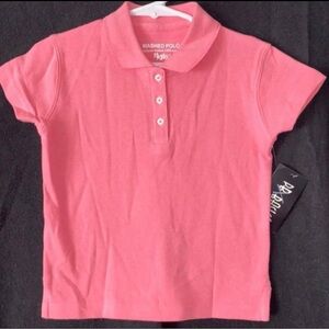 💞 New Little Girls Size 4 Pink Collared Short Sleeve Polo Shirt